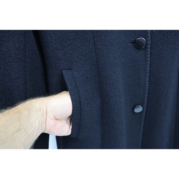 Cinzia Rocca Designer Womens Wool Blend Black Coat US Size 12 Made in Italy - Picture 15 of 16